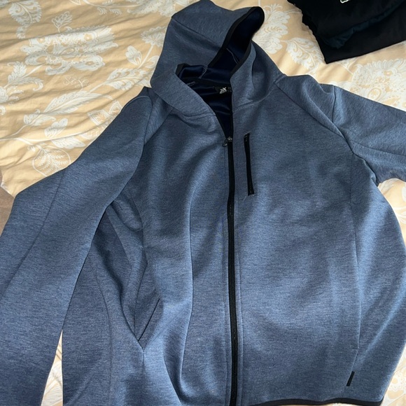 Jacket zip up men’s Zeroxposur size L blue jacket with hoodie - Picture 1 of 6